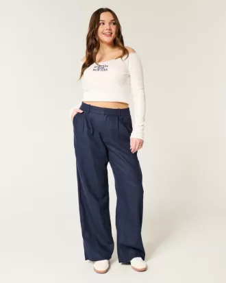 Hollister Livvy Ultra High-Rise Linen-Blend Wide-Leg Pants,Hollister Livvy Ultra High-Rise Linen-Blend Wide-Leg Pants Hollister Livvy Ultra High-Rise Linen-Blend Wide-Leg Pants,Hollister Livvy Ultra High-Rise Linen-Blend Wide-Leg Pants