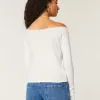Lace Trim Off-the-Shoulder Montauk Graphic Tee,Lace Trim Off-the-Shoulder Montauk Graphic Tee Lace Trim Off-the-Shoulder Montauk Graphic Tee,Lace Trim Off-the-Shoulder Montauk Graphic Tee