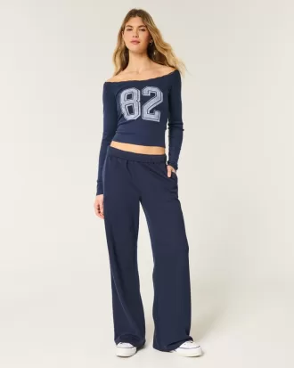 Lace Trim Off-the-Shoulder Number Graphic Tee,Lace Trim Off-the-Shoulder Number Graphic Tee Lace Trim Off-the-Shoulder Number Graphic Tee,Lace Trim Off-the-Shoulder Number Graphic Tee