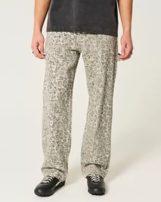 Leopard Print Baggy Painter Jeans,Leopard Print Baggy Painter Jeans Leopard Print Baggy Painter Jeans,Leopard Print Baggy Painter Jeans