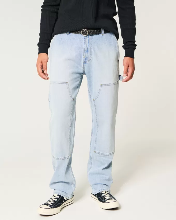 Light Wash Loose Carpenter Jeans,Light Wash Loose Carpenter Jeans