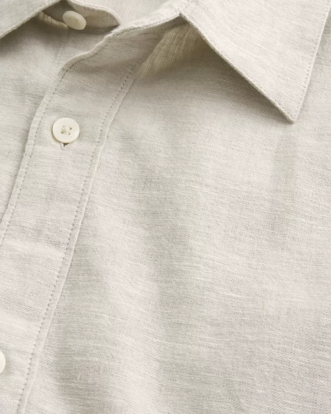 Linen-Blend Button-Through Shirt,Linen-Blend Button-Through Shirt Linen-Blend Button-Through Shirt,Linen-Blend Button-Through Shirt