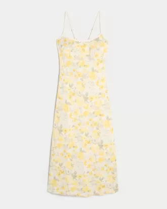 Linen-Blend Open Back Slip Midi Dress,Linen-Blend Open Back Slip Midi Dress Linen-Blend Open Back Slip Midi Dress,Linen-Blend Open Back Slip Midi Dress