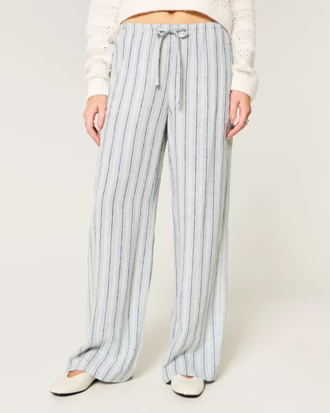 Linen-Blend Pull-On Baggy Pants,Linen-Blend Pull-On Baggy Pants Linen-Blend Pull-On Baggy Pants,Linen-Blend Pull-On Baggy Pants