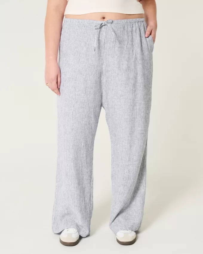 Linen-Blend Pull-On Baggy Pants,Linen-Blend Pull-On Baggy Pants Linen-Blend Pull-On Baggy Pants,Linen-Blend Pull-On Baggy Pants