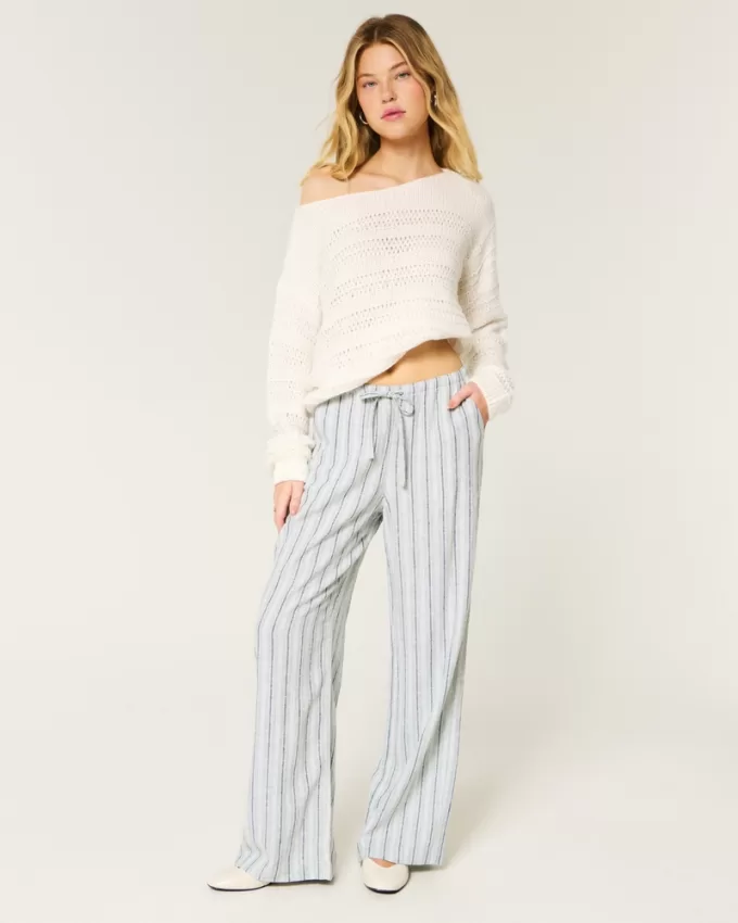 Linen-Blend Pull-On Baggy Pants,Linen-Blend Pull-On Baggy Pants Linen-Blend Pull-On Baggy Pants,Linen-Blend Pull-On Baggy Pants