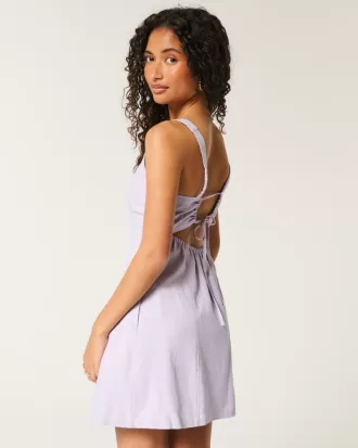 Linen-Blend Structured Mini Dress,Linen-Blend Structured Mini Dress Linen-Blend Structured Mini Dress,Linen-Blend Structured Mini Dress