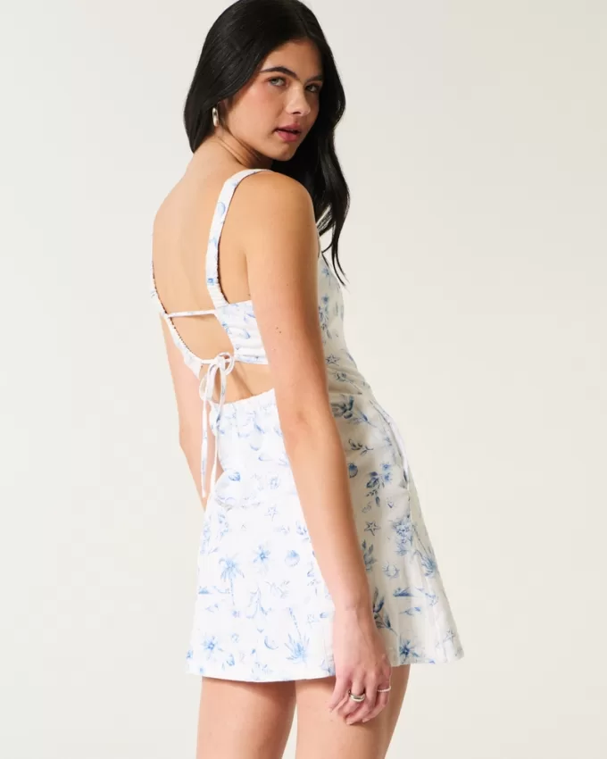 Linen-Blend Structured Mini Dress,Linen-Blend Structured Mini Dress Linen-Blend Structured Mini Dress,Linen-Blend Structured Mini Dress