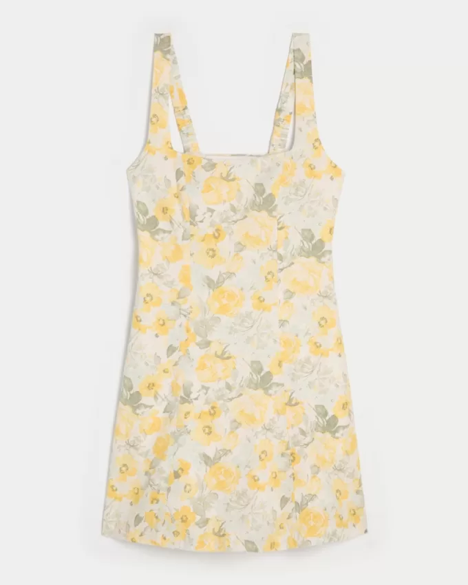 Linen-Blend Structured Mini Dress,Linen-Blend Structured Mini Dress Linen-Blend Structured Mini Dress,Linen-Blend Structured Mini Dress