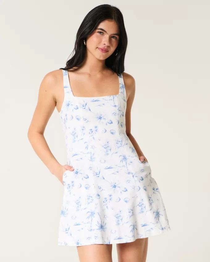 Linen-Blend Structured Mini Dress,Linen-Blend Structured Mini Dress Linen-Blend Structured Mini Dress,Linen-Blend Structured Mini Dress