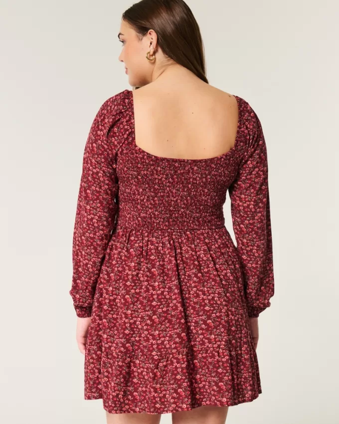 Long-Sleeve Cinch Bust Mini Dress,Long-Sleeve Cinch Bust Mini Dress Long-Sleeve Cinch Bust Mini Dress,Long-Sleeve Cinch Bust Mini Dress