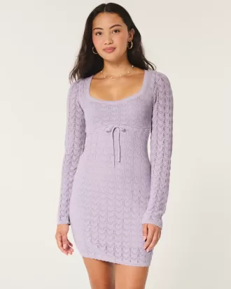 Long-Sleeve Crochet-Style Mini Dress,Long-Sleeve Crochet-Style Mini Dress Long-Sleeve Crochet-Style Mini Dress,Long-Sleeve Crochet-Style Mini Dress