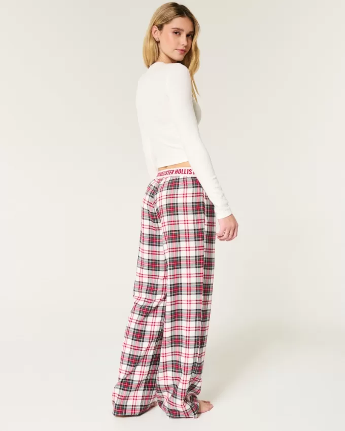 Long-Sleeve Graphic Tee & Flannel Pajama Pants Set,Long-Sleeve Graphic Tee & Flannel Pajama Pants Set