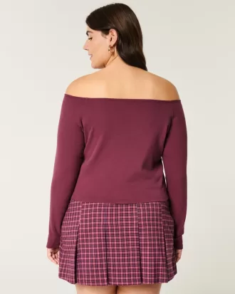 Long-Sleeve Off-the-Shoulder Top,Long-Sleeve Off-the-Shoulder Top Long-Sleeve Off-the-Shoulder Top,Long-Sleeve Off-the-Shoulder Top
