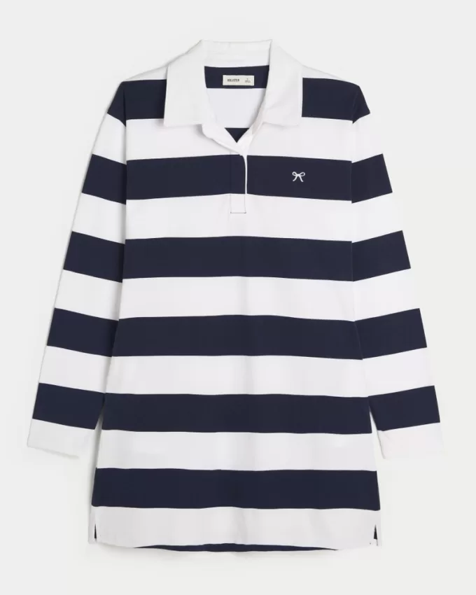 Long-Sleeve Rugby Mini Dress,Long-Sleeve Rugby Mini Dress