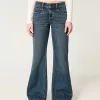 Low-Rise Dark Wash Baggy Flare Jeans,Low-Rise Dark Wash Baggy Flare Jeans Low-Rise Dark Wash Baggy Flare Jeans,Low-Rise Dark Wash Baggy Flare Jeans