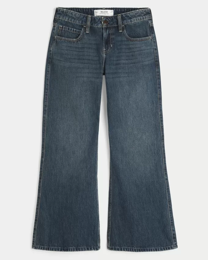 Low-Rise Dark Wash Baggy Flare Jeans,Low-Rise Dark Wash Baggy Flare Jeans Low-Rise Dark Wash Baggy Flare Jeans,Low-Rise Dark Wash Baggy Flare Jeans