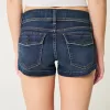 Low-Rise Dark Wash Denim Shortie Shorts,Low-Rise Dark Wash Denim Shortie Shorts