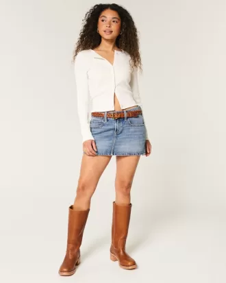 Low-Rise Denim Mini Skort,Low-Rise Denim Mini Skort Low-Rise Denim Mini Skort,Low-Rise Denim Mini Skort