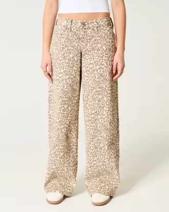 Low-Rise Leopard Print Super Baggy Jeans,Low-Rise Leopard Print Super Baggy Jeans Low-Rise Leopard Print Super Baggy Jeans,Low-Rise Leopard Print Super Baggy Jeans