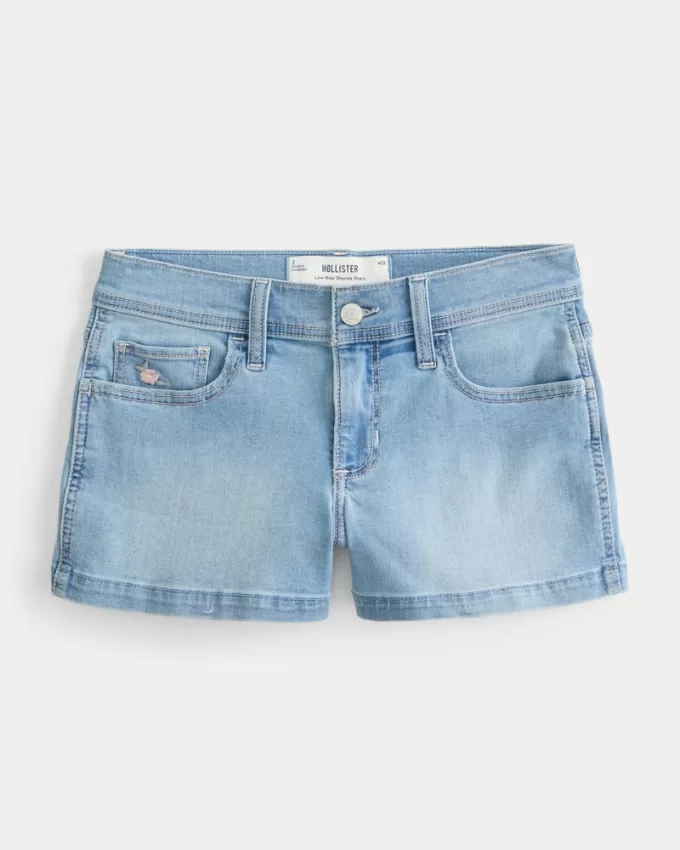 Low-Rise Light Wash Floral Embroidered Denim Shortie Shorts,Low-Rise Light Wash Floral Embroidered Denim Shortie Shorts Low-Rise Light Wash Floral Embroidered Denim Shortie Shorts,Low-Rise Light Wash Floral Embroidered Denim Shortie Shorts