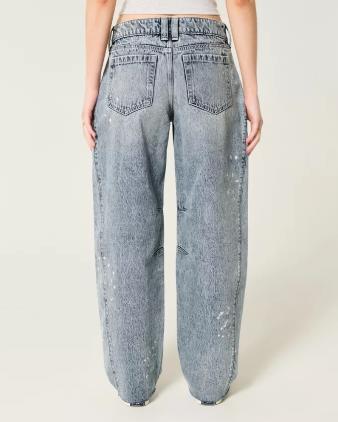 Low-Rise Light Wash Paint Splatter Barrel Jeans,Low-Rise Light Wash Paint Splatter Barrel Jeans Low-Rise Light Wash Paint Splatter Barrel Jeans,Low-Rise Light Wash Paint Splatter Barrel Jeans