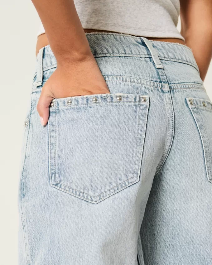 Low-Rise Light Wash Studded Baggy Jeans,Low-Rise Light Wash Studded Baggy Jeans Low-Rise Light Wash Studded Baggy Jeans,Low-Rise Light Wash Studded Baggy Jeans