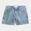 Low-Rise Medium Wash Baggy Denim Shorts 5″,Low-Rise Medium Wash Baggy Denim Shorts 5″