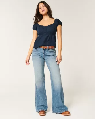 Low-Rise Medium Wash Baggy Flare Jeans,Low-Rise Medium Wash Baggy Flare Jeans Low-Rise Medium Wash Baggy Flare Jeans,Low-Rise Medium Wash Baggy Flare Jeans