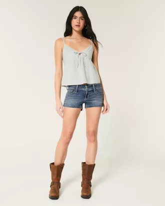 Low-Rise Medium Wash Denim Shortie Shorts,Low-Rise Medium Wash Denim Shortie Shorts Low-Rise Medium Wash Denim Shortie Shorts,Low-Rise Medium Wash Denim Shortie Shorts