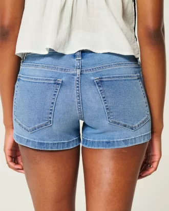 Low-Rise Medium Wash Denim Shortie Shorts,Low-Rise Medium Wash Denim Shortie Shorts Low-Rise Medium Wash Denim Shortie Shorts,Low-Rise Medium Wash Denim Shortie Shorts