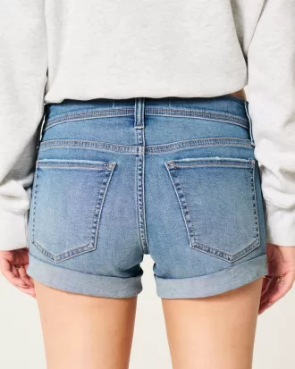 Low-Rise Medium Wash Denim Shortie Shorts,Low-Rise Medium Wash Denim Shortie Shorts Low-Rise Medium Wash Denim Shortie Shorts,Low-Rise Medium Wash Denim Shortie Shorts