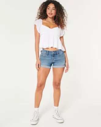 Low-Rise Medium Wash Denim Shorts,Low-Rise Medium Wash Denim Shorts Low-Rise Medium Wash Denim Shorts,Low-Rise Medium Wash Denim Shorts