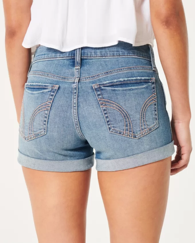 Low-Rise Medium Wash Denim Shorts,Low-Rise Medium Wash Denim Shorts Low-Rise Medium Wash Denim Shorts,Low-Rise Medium Wash Denim Shorts