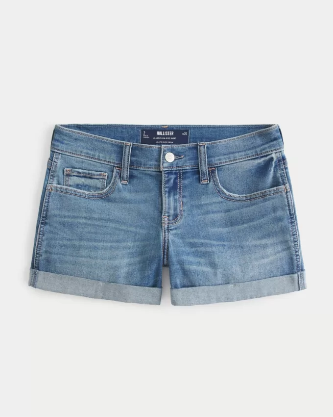 Low-Rise Medium Wash Denim Shorts,Low-Rise Medium Wash Denim Shorts Low-Rise Medium Wash Denim Shorts,Low-Rise Medium Wash Denim Shorts