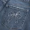 Low-Rise Medium Wash Embroidered Bow Straight Jeans,Low-Rise Medium Wash Embroidered Bow Straight Jeans Low-Rise Medium Wash Embroidered Bow Straight Jeans,Low-Rise Medium Wash Embroidered Bow Straight Jeans
