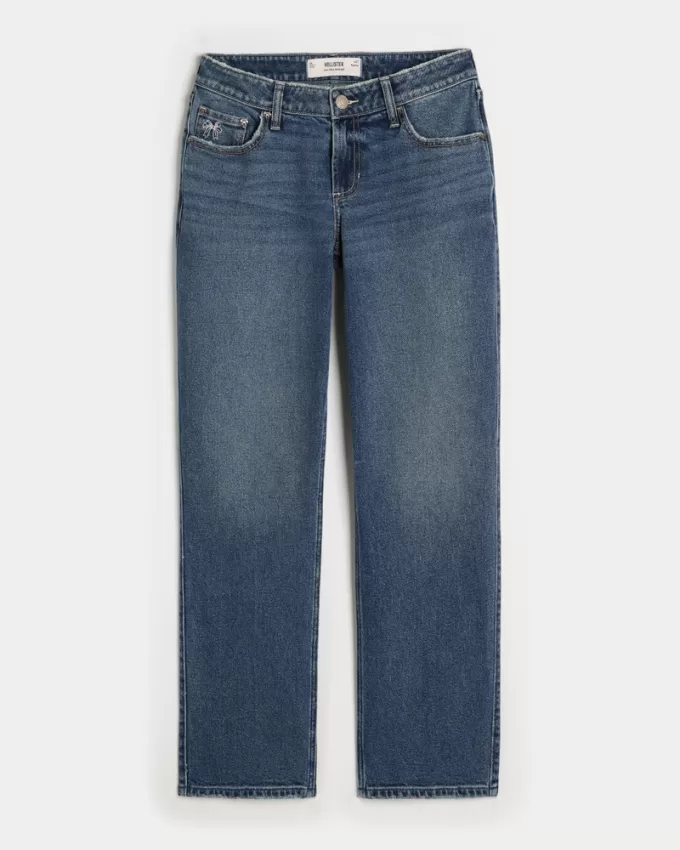Low-Rise Medium Wash Embroidered Bow Straight Jeans,Low-Rise Medium Wash Embroidered Bow Straight Jeans Low-Rise Medium Wash Embroidered Bow Straight Jeans,Low-Rise Medium Wash Embroidered Bow Straight Jeans