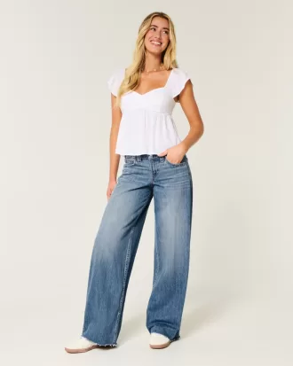 Low-Rise Medium Wash Floral Embroidery Super Baggy Jeans,Low-Rise Medium Wash Floral Embroidery Super Baggy Jeans Low-Rise Medium Wash Floral Embroidery Super Baggy Jeans,Low-Rise Medium Wash Floral Embroidery Super Baggy Jeans