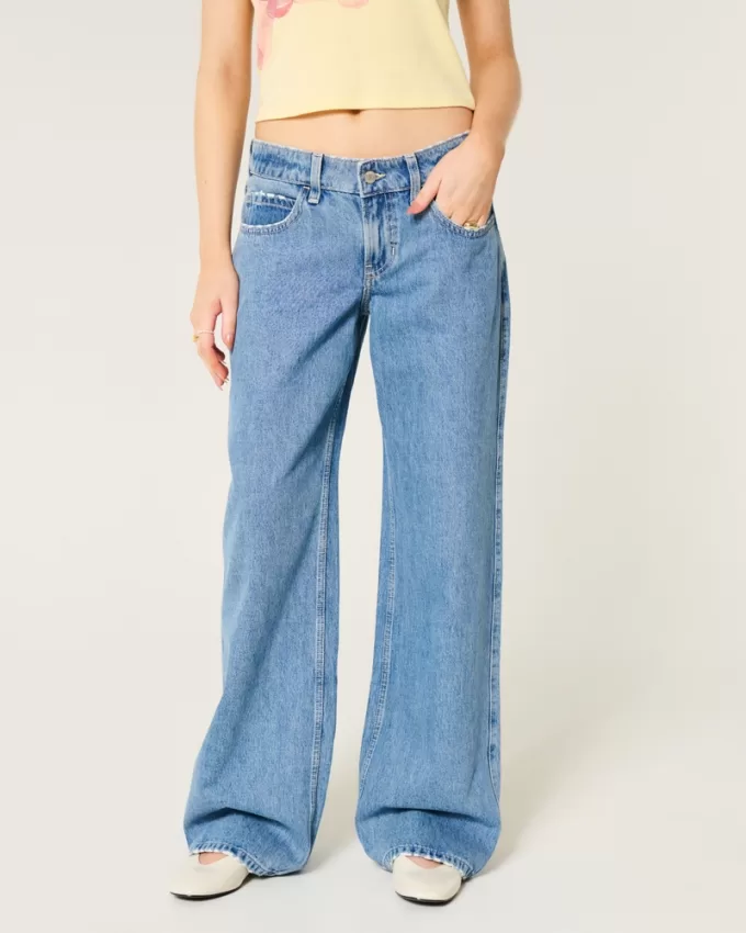 Low-Rise Medium Wash Foldover Waist Baggy Jean,Low-Rise Medium Wash Foldover Waist Baggy Jean Low-Rise Medium Wash Foldover Waist Baggy Jean,Low-Rise Medium Wash Foldover Waist Baggy Jean
