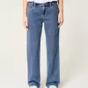Low-Rise Medium Wash Relaxed Straight Jeans,Low-Rise Medium Wash Relaxed Straight Jeans