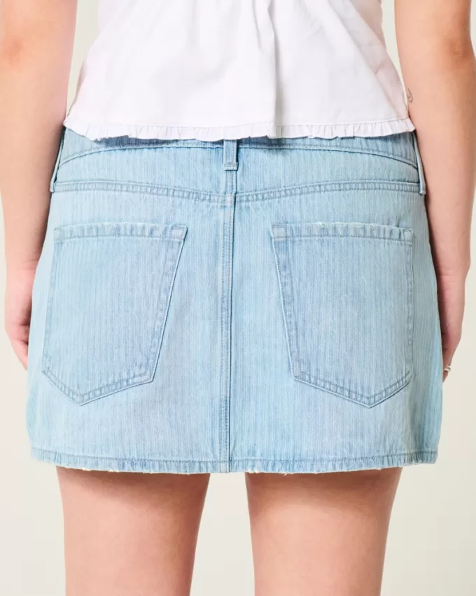 Low-Rise Railroad Stripe Denim Mini Skort,Low-Rise Railroad Stripe Denim Mini Skort Low-Rise Railroad Stripe Denim Mini Skort,Low-Rise Railroad Stripe Denim Mini Skort