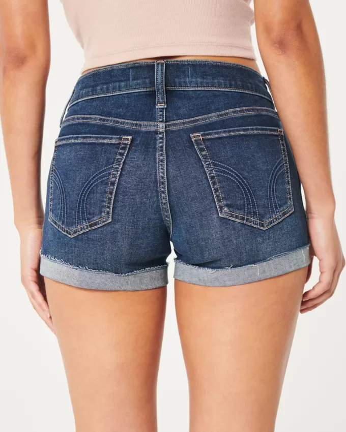 Low-Rise Ripped Dark Wash Denim Shorts,Low-Rise Ripped Dark Wash Denim Shorts Low-Rise Ripped Dark Wash Denim Shorts,Low-Rise Ripped Dark Wash Denim Shorts