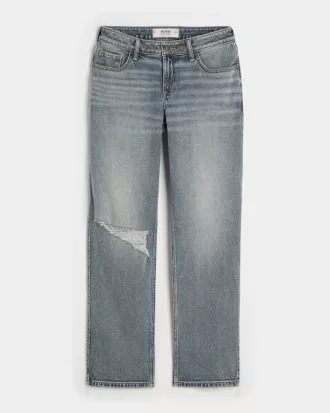 Low-Rise Ripped Medium Wash Straight Jeans,Low-Rise Ripped Medium Wash Straight Jeans Low-Rise Ripped Medium Wash Straight Jeans,Low-Rise Ripped Medium Wash Straight Jeans