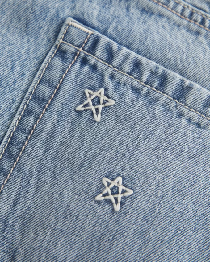 Low-Rise Star Embroidered Denim Mini Skort,Low-Rise Star Embroidered Denim Mini Skort Low-Rise Star Embroidered Denim Mini Skort,Low-Rise Star Embroidered Denim Mini Skort