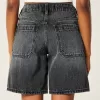Low-Rise Washed Black Baggy Jort,Low-Rise Washed Black Baggy Jort