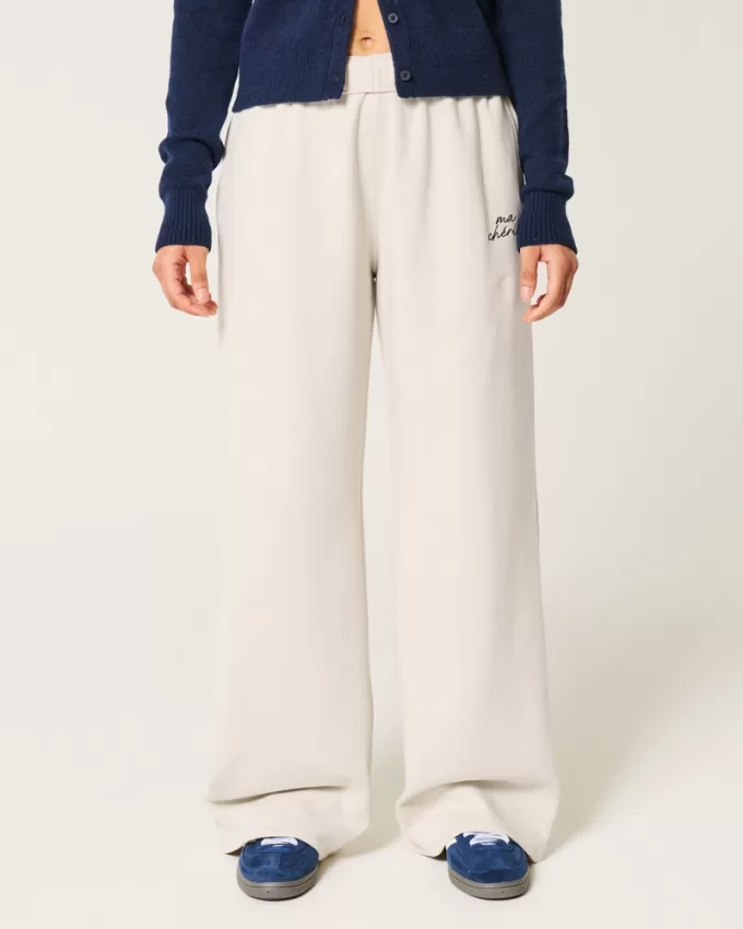Ma Chérie Graphic Wide-Leg Sweatpants,Ma Chérie Graphic Wide-Leg Sweatpants Ma Chérie Graphic Wide-Leg Sweatpants,Ma Chérie Graphic Wide-Leg Sweatpants