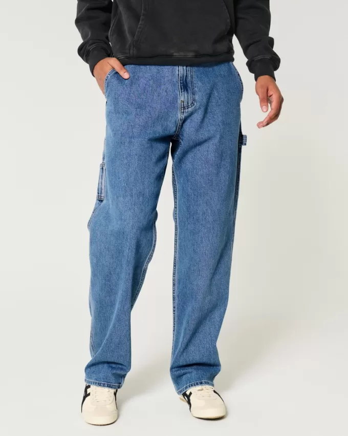 Medium Wash Baggy Painter Jeans,Medium Wash Baggy Painter Jeans Medium Wash Baggy Painter Jeans,Medium Wash Baggy Painter Jeans