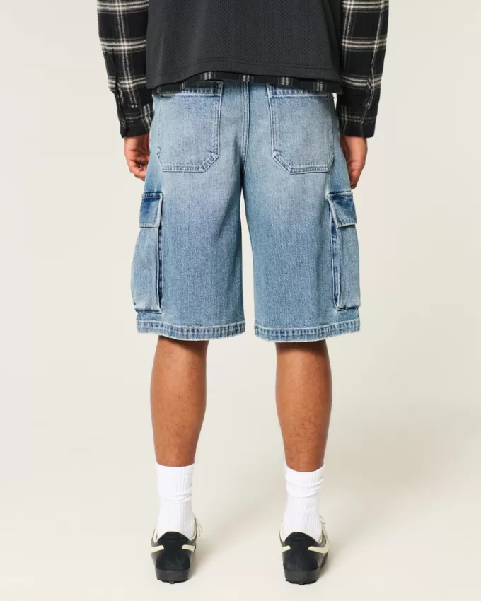 Medium Wash Super Baggy Denim Cargo Shorts,Medium Wash Super Baggy Denim Cargo Shorts Medium Wash Super Baggy Denim Cargo Shorts,Medium Wash Super Baggy Denim Cargo Shorts