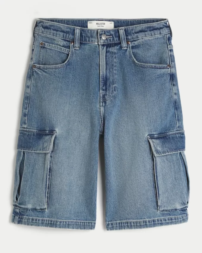 Medium Wash Super Baggy Denim Cargo Shorts,Medium Wash Super Baggy Denim Cargo Shorts Medium Wash Super Baggy Denim Cargo Shorts,Medium Wash Super Baggy Denim Cargo Shorts