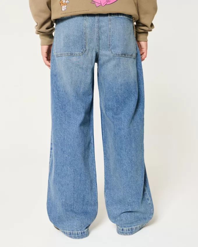 Medium Wash Super Baggy Jeans,Medium Wash Super Baggy Jeans